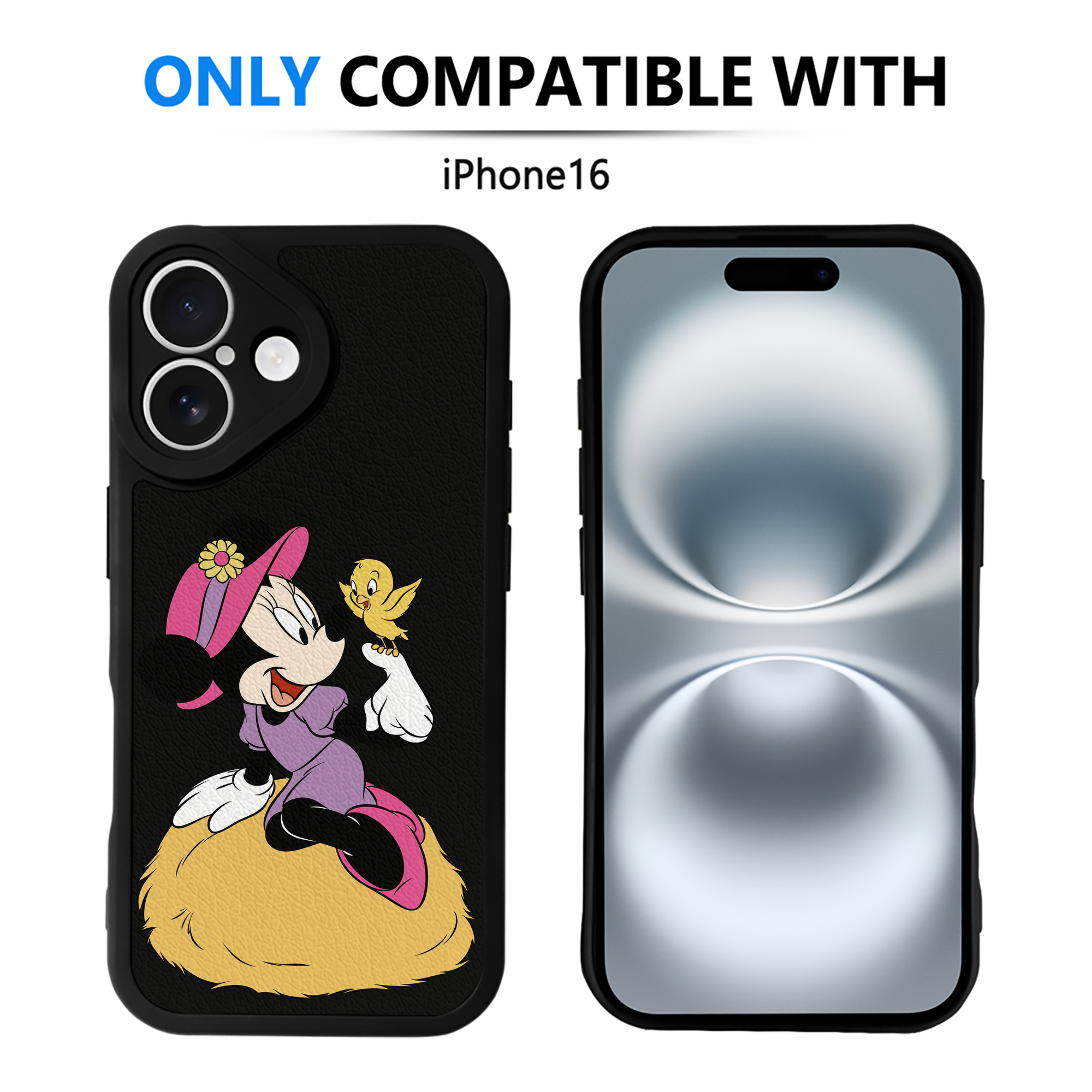 （画像用） ミッキーマウス Mickey Mouse 【iPhone 16シリーズ対応】シリコンスマホケース（レザー調） 材質：シリコン